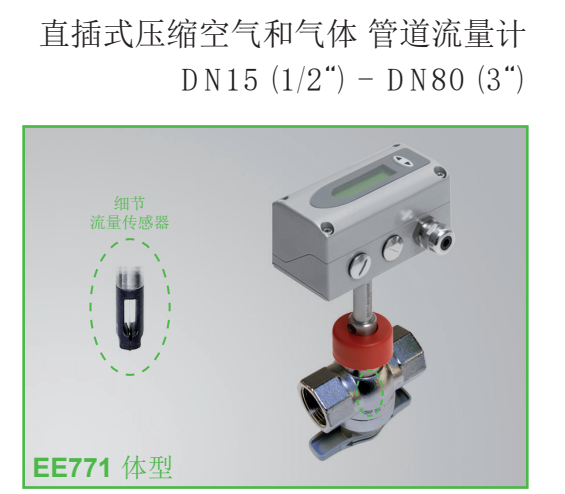 奧地利E+E EE771直插式壓縮空氣和氣體、管道流量計