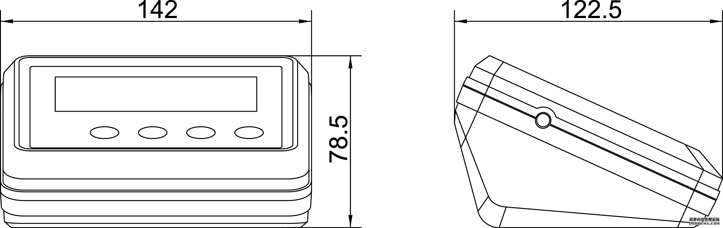 耀華XK3190-T12E臺(tái)秤儀表產(chǎn)品尺寸